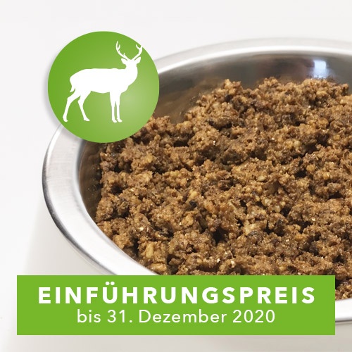 AktivDog – Das natürliche Schweizer Hundefutter in der Sorte "Rotwild mit Buchweizen" zum Einführungspreis bis 31. Dezember