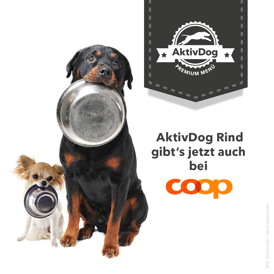 AktivDog Rind hundefutter gibt es jetzt auch bei Coop Schweiz